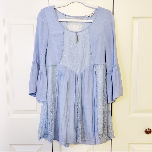 Altar'd State Dresses & Skirts - ALTAR’D State Light Blue Boho Lace Dress 🦋